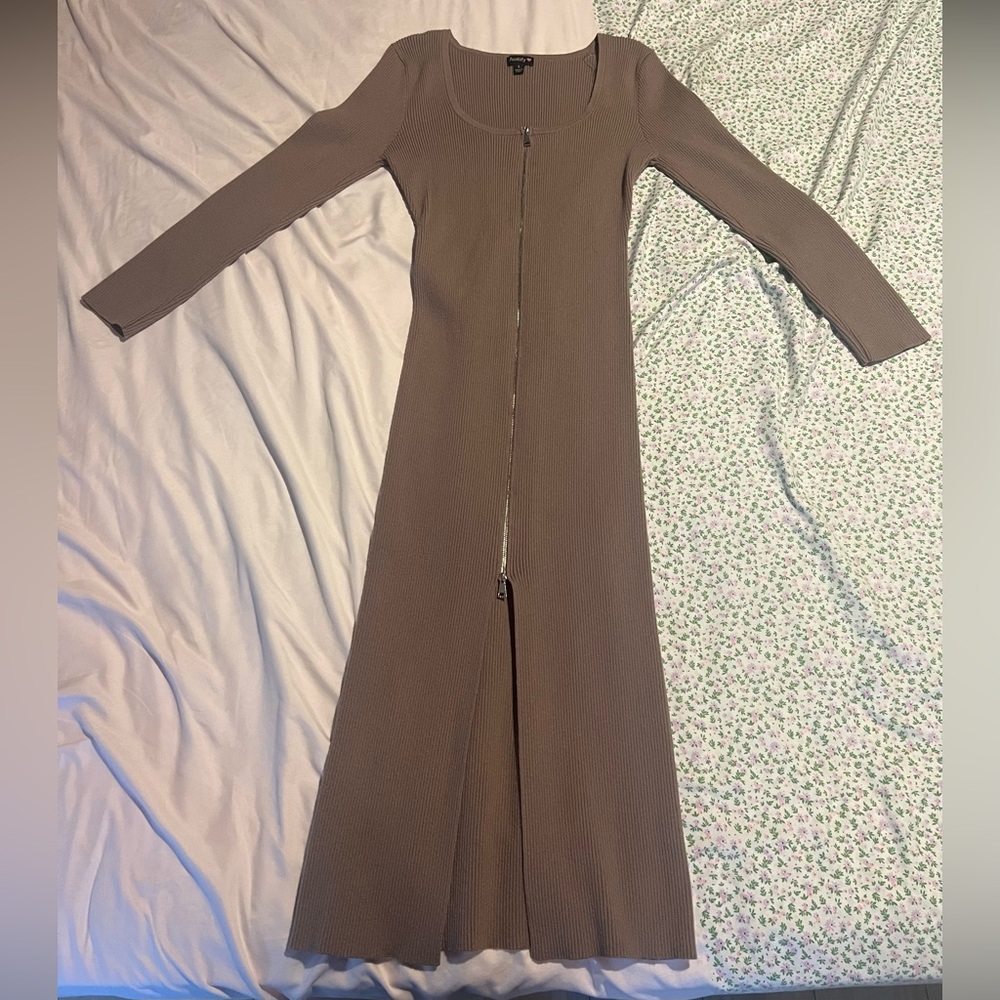 Deep Mauve Zipper Dress ✨